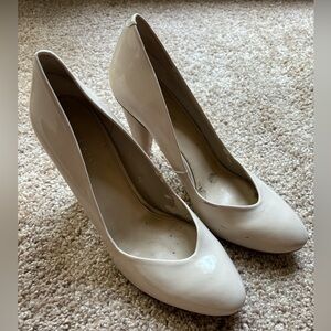 Nine West Creamy Off White Patent Heel with Almond Shaped Toe